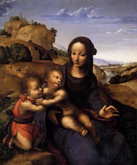 YANEZ DE LA ALMEDINA, Fernando Madonna and Child with Infant St John Germany oil painting art